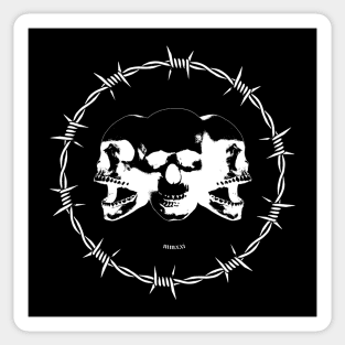 barbed wire skulls Sticker